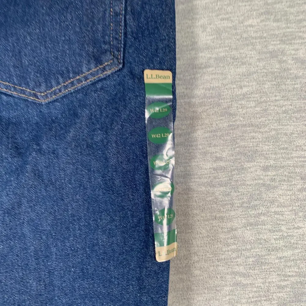 L.L.Bean Jeans Mens 42x29 Blue Comfort Waist Relaxed Straight Leg Denim 5 Pocket
